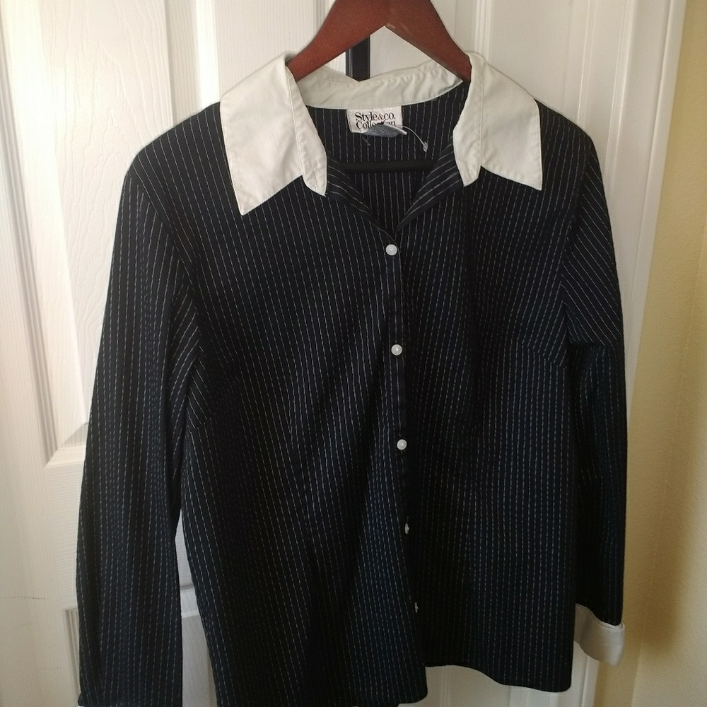 Pin stripped long sleeve shirt